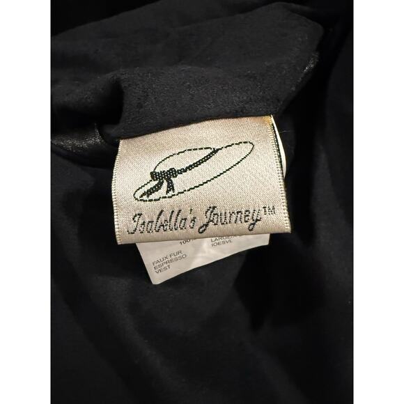 Isabella’s Journey Brown Faux Fur Sleeveless Vest XL Expresso Brown Zipper - Picture 4 of 6